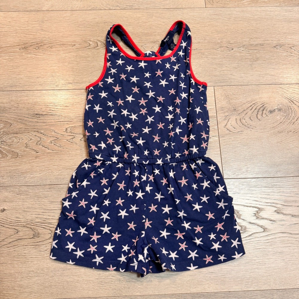 Gap Kids Romper Patriotic Stars Sleeveless Jumpsuit Blue Red XSmall XS‎
